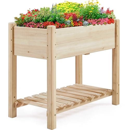 Yaheetech Elevated Wooden Planter Box